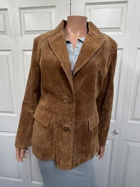 Massini Tan Suede Blazer Jacket